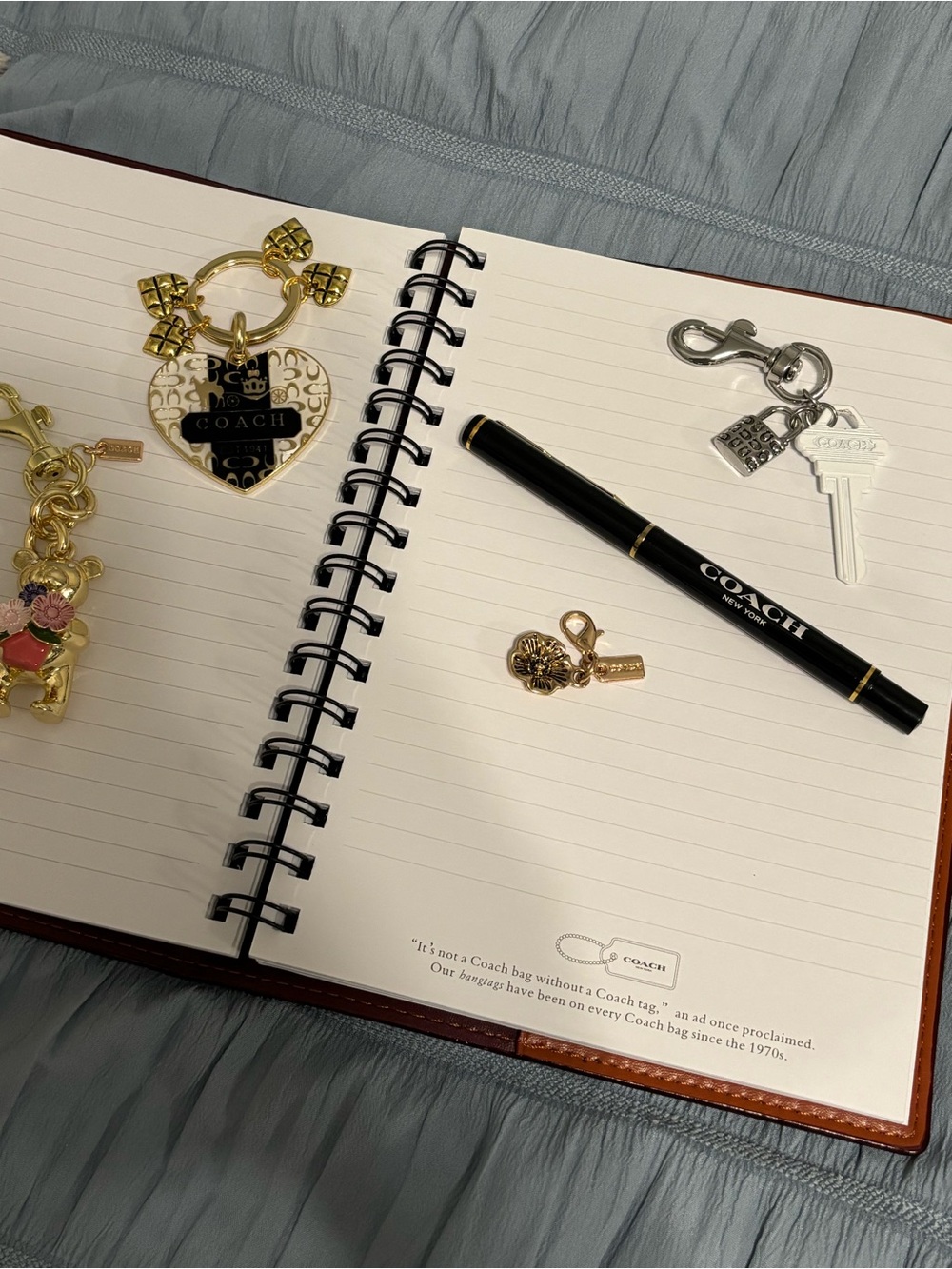 Coach x Peanuts Signature Brown Notebook + Pen with Authentic Repurposed Charms - Picture 2 of 12